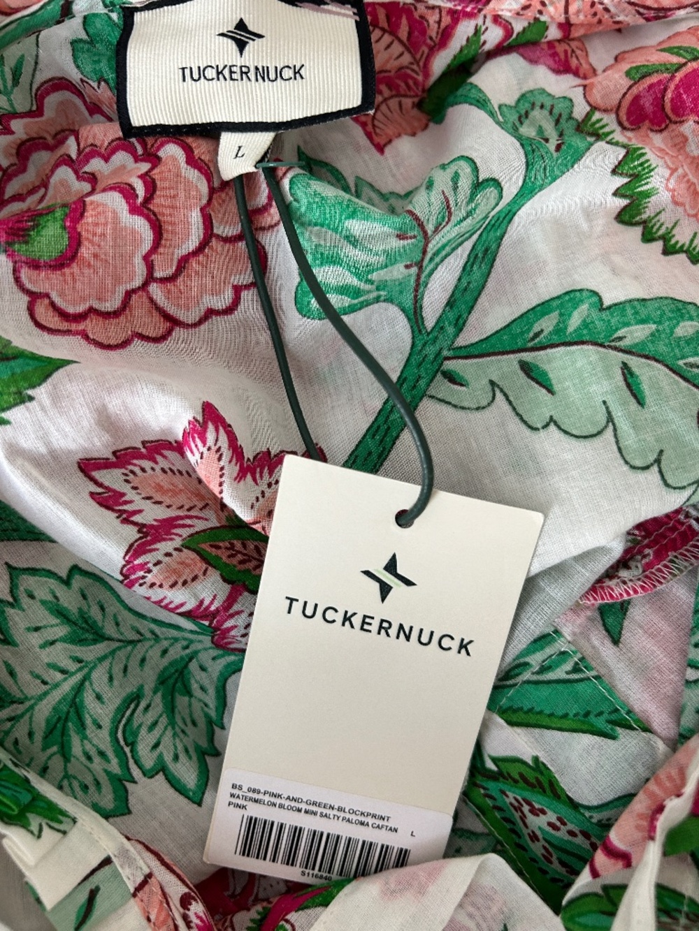 Tuckernuck Salty Paloma Watermelon Bloom Floral Print Tiered Dress NWT size L - Picture 4 of 5